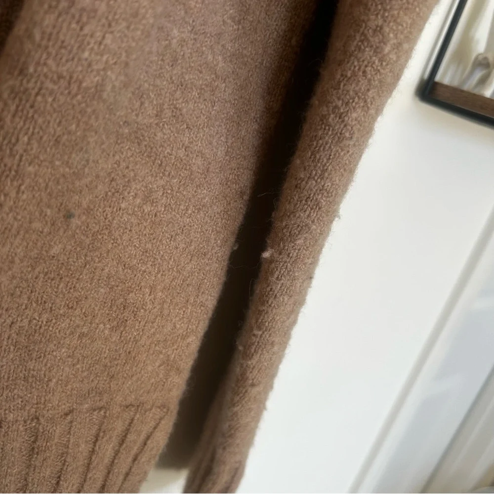 J.Crew Camel Oversized Crewneck‎ Sweater in Super Soft Yarn Wool Alpaca Size XS